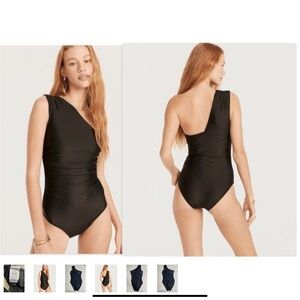J.Crew - One-shoulder One-piece Black Swimsuit NWT Size 12